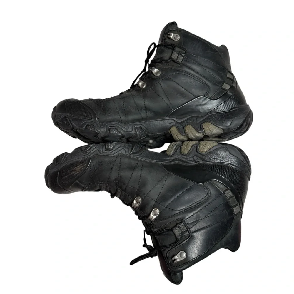 Oboz Bridger Men’s SZ 11.5 Dry Waterproof Black Leather Hiking Boots Shoes Walk